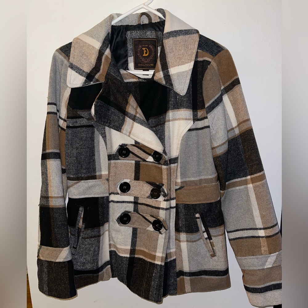 LIKE NEW LAPEL NECK PEA COAT